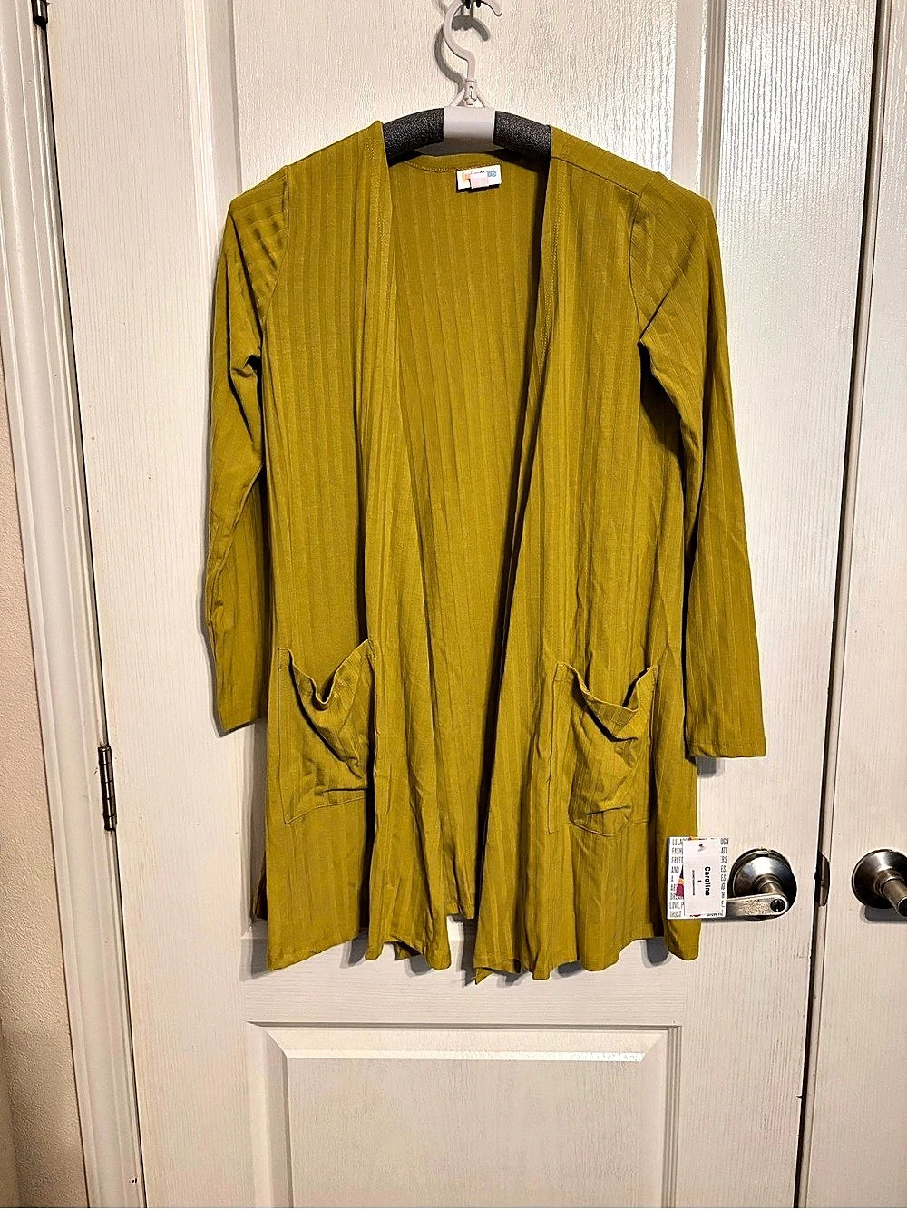 Lularoe Caroline Long Sleeve Open Front in Yellow Size Small NWT